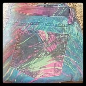 Bebe Tropical Print Skinny Jeans